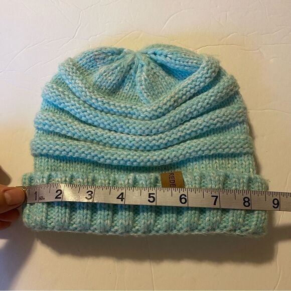 Aqua blue teal Slouchy Cable Knit Beanie Hat for Women teen child girl - Picture 2 of 6